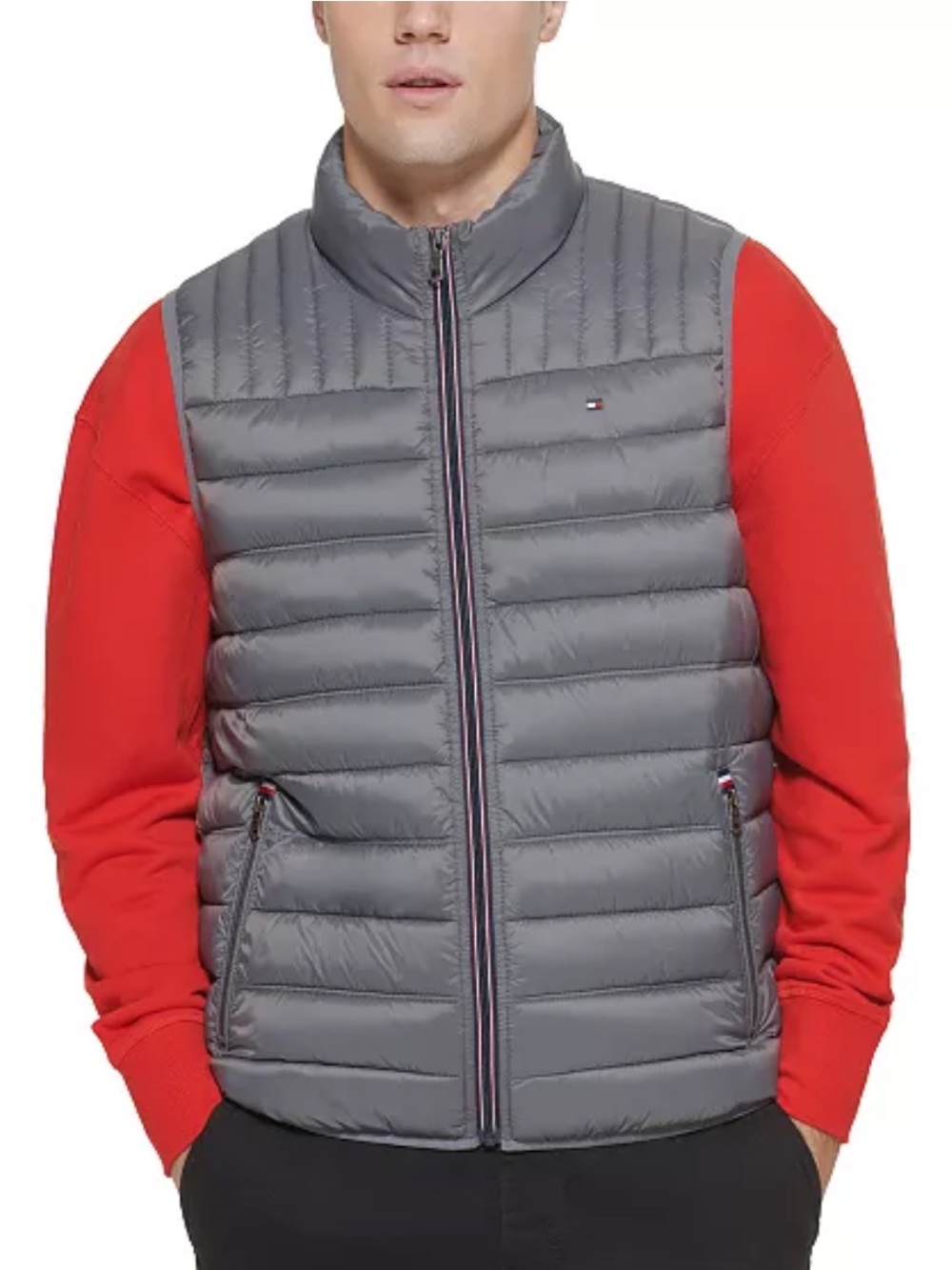 Tommy Hilfiger Men's Large Charcoal Quilted Puffer Vest